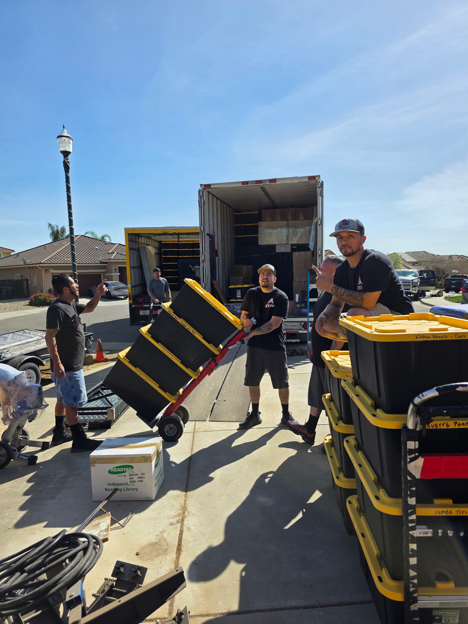 A Plus Moving and Storage crew unloading furniture in Billings Montana